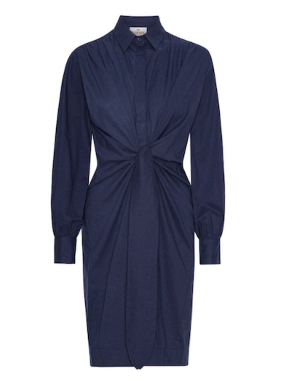 Karmamia Mila Dress French Navy Size S NWT Midi Shirt Dress Tie Waist